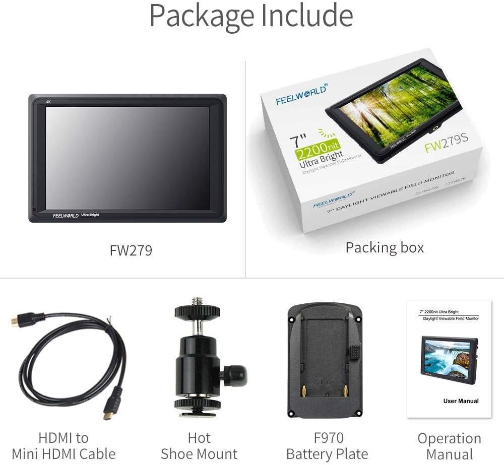 7 Inch 2200nit DSLR Camera Field Monitor Full HD 4K HDMI Z291