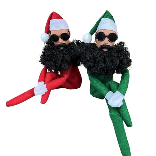 Plush Christmas Elf Doll with Round Glasses T207415