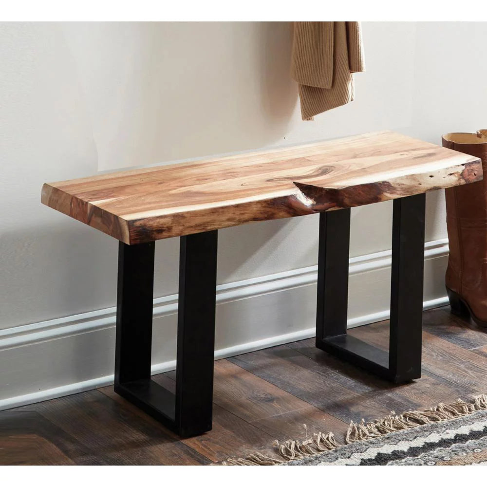 Natural Live Edge Wood 36" Bench P587