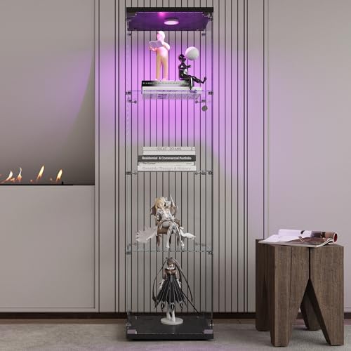 White Two-Door Glass Display Cabinet with 4 Shelves W40060