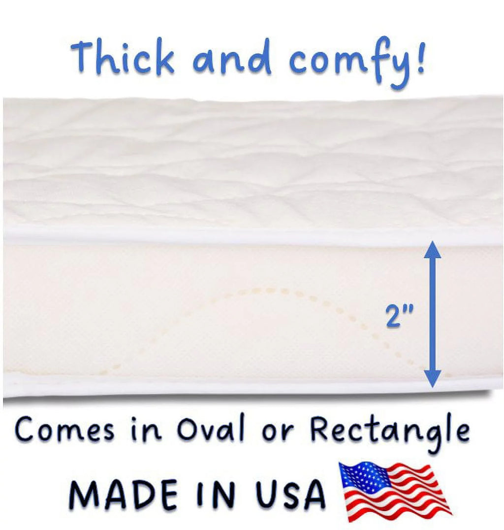 Baby Bassinet Cradle Mattress Oblong 12 x 26 Foam Waterproof Q535