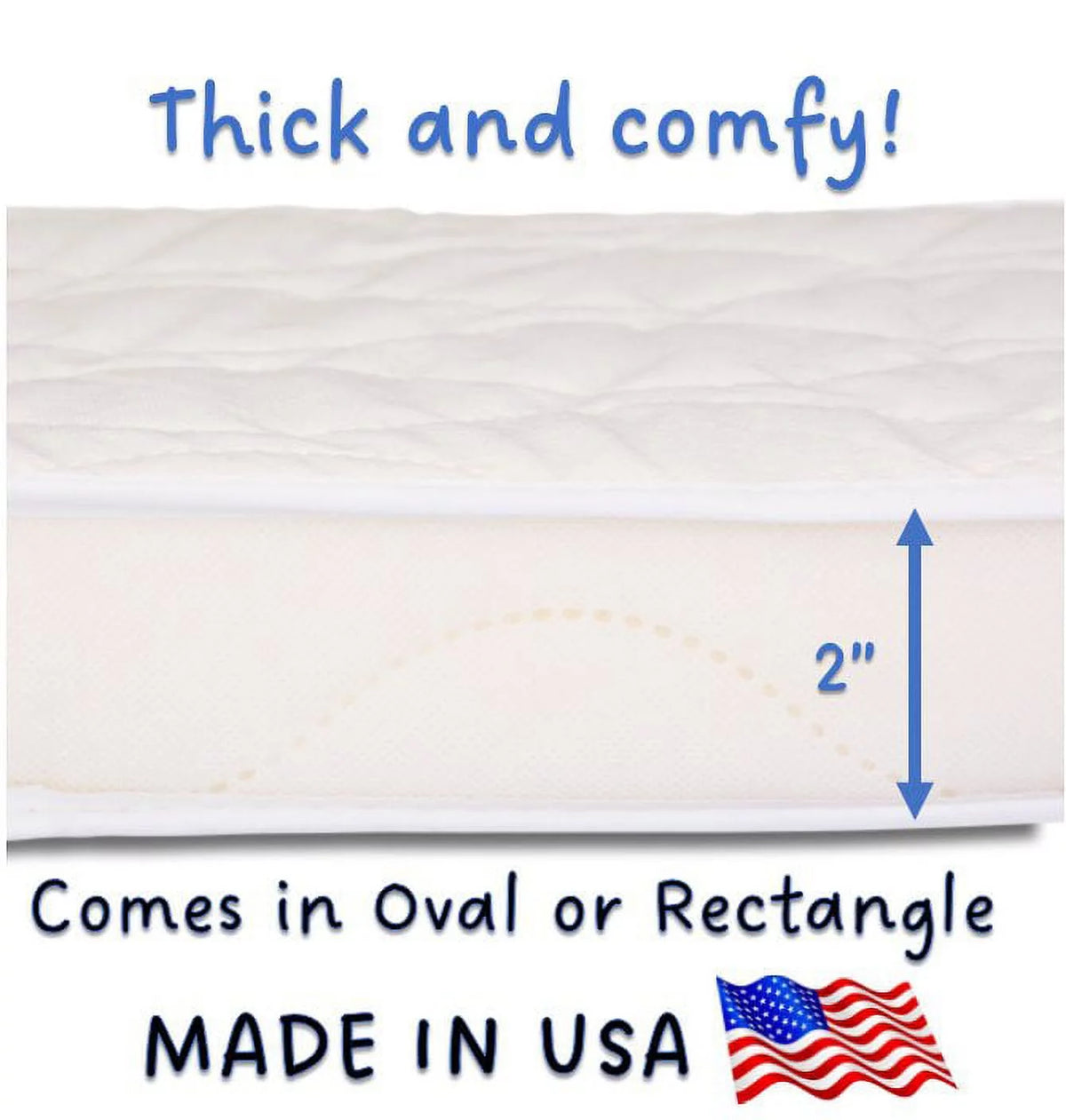 Baby Bassinet Cradle Mattress Oblong 12 x 26 Foam Waterproof Q535