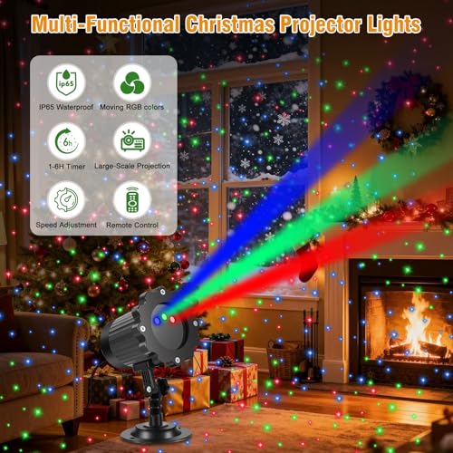 Christmas Laser Lights Projector with RGB Star Show U9991