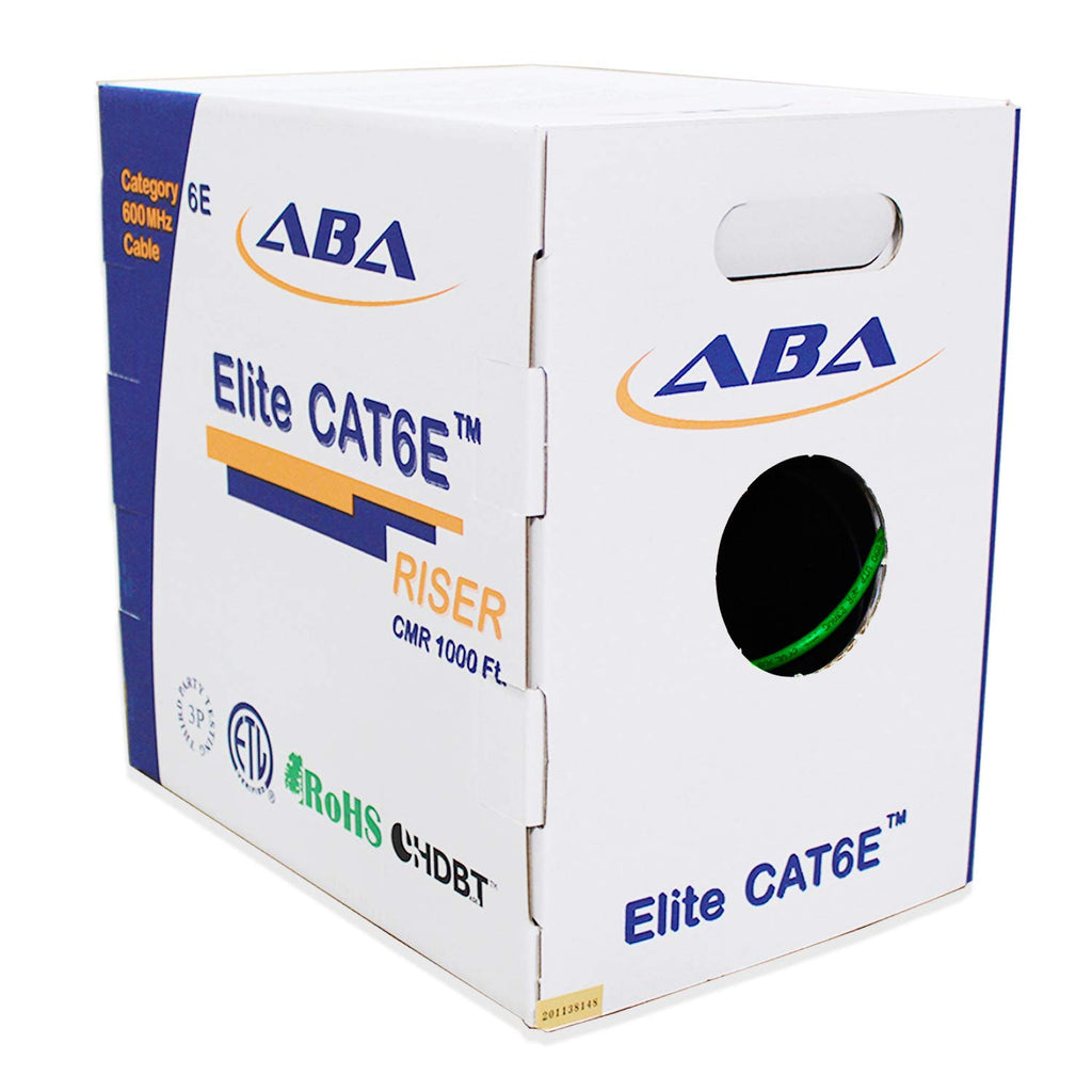 Cat6 CMR Riser Ethernet Cable 1000ft, 24AWG, Solid Bare Copper Wire, 600MHz, Red X159668