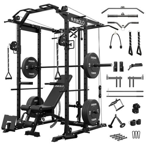 Power Cage with Cable Crossover System for Home Gym O111831
