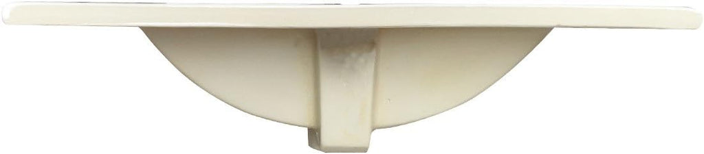 White Drop-in Rectangular Bathroom Sink with Overflow P233222