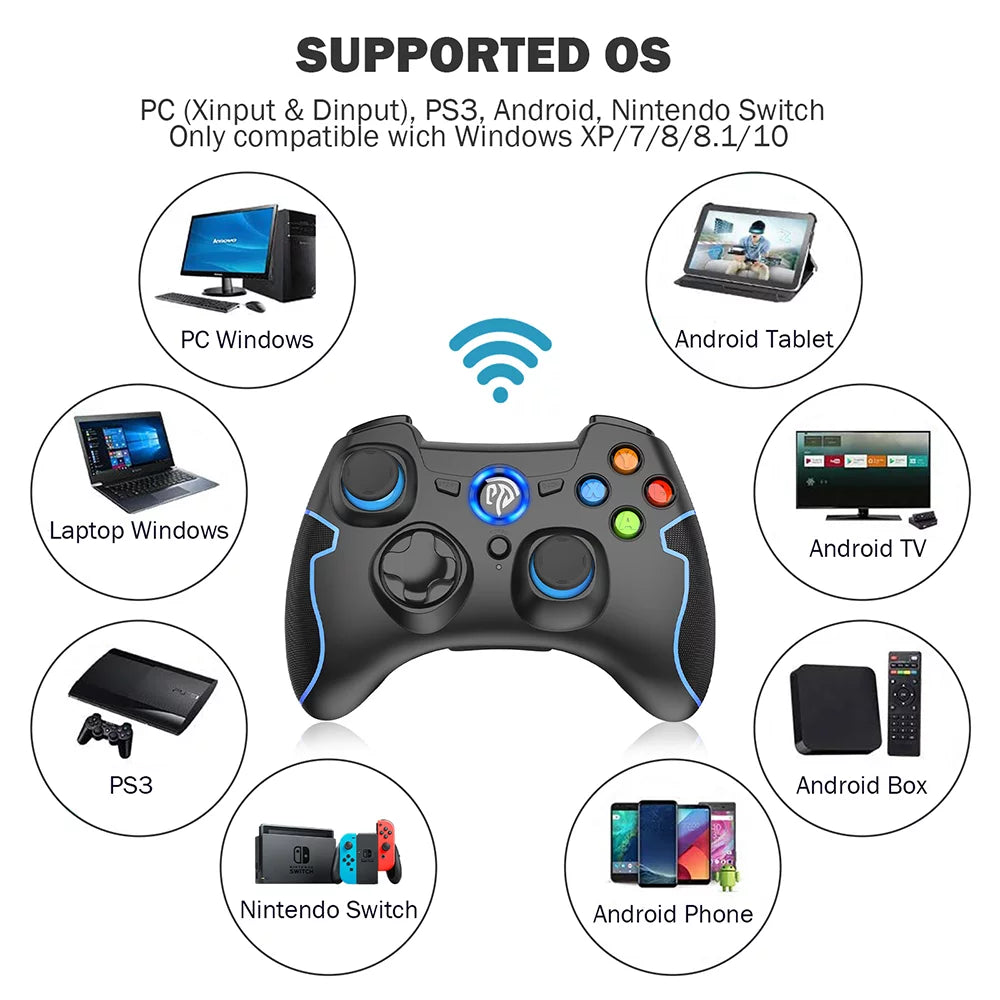 Black 2.4GHz Wireless Gaming Controller H8444