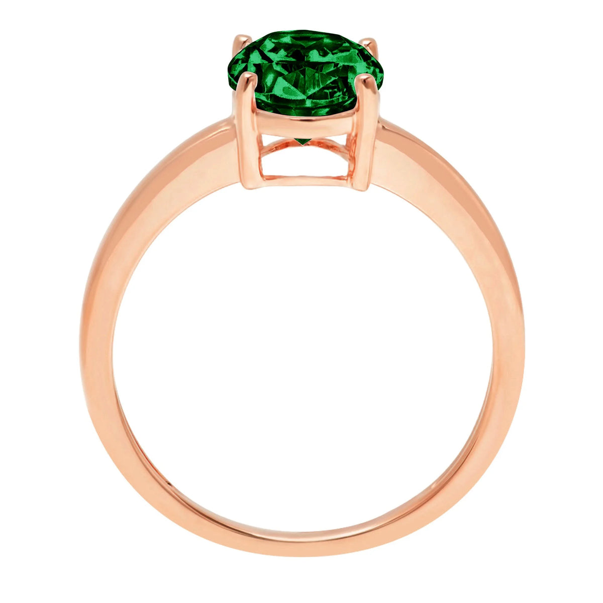 Oval Cut Green Simulated Emerald Solitaire Ring L22950