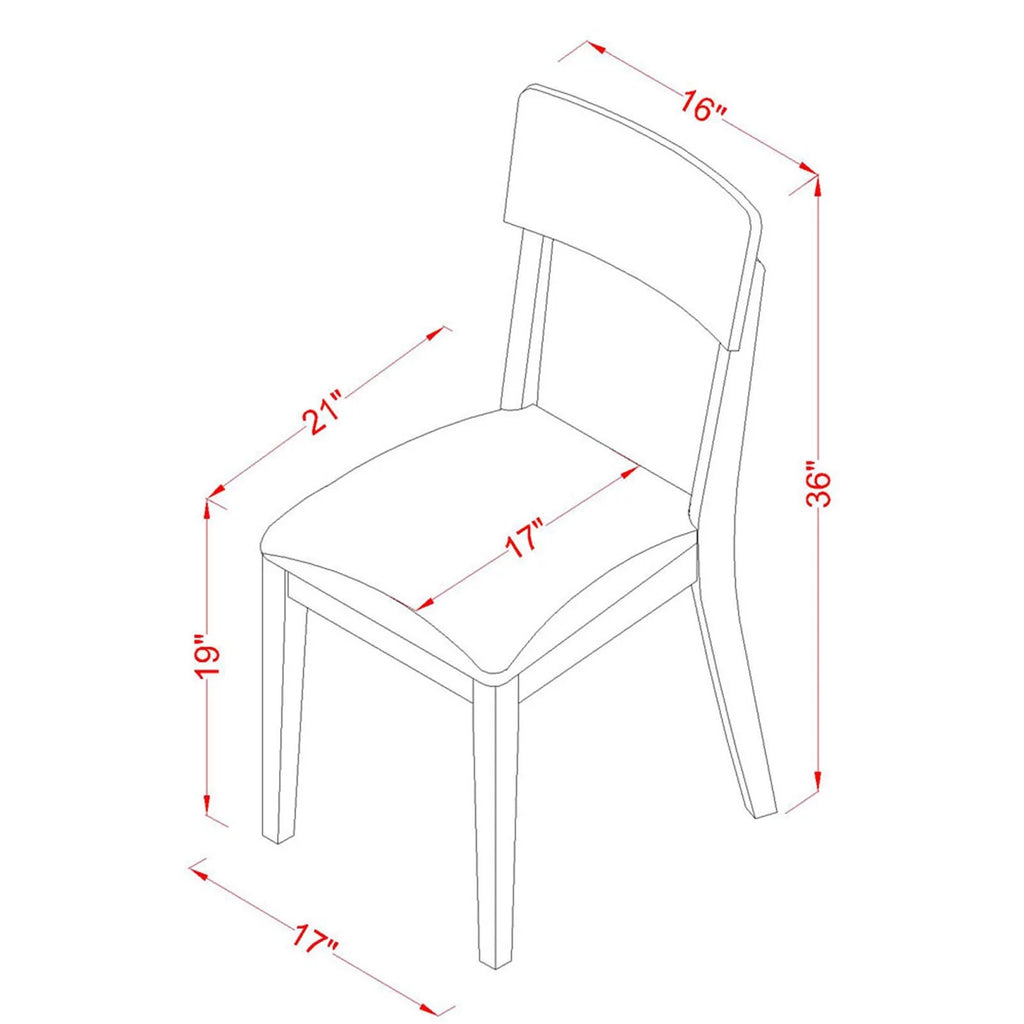White Wood Slat Back Dining Chair Set of 2 K256