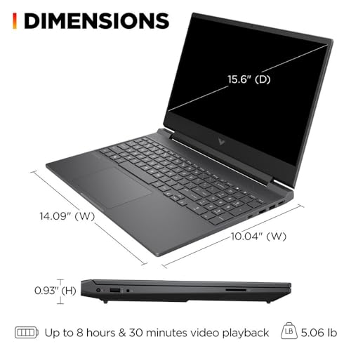 15.6" 144Hz FHD Gaming Laptop, AMD Ryzen 5 7535HS, 16GB DDR5 RAM, 512GB SSD, AMD Radeon RX 6550M, Backlit Keyboard, Windows 11 Pro, Mica Silver U193