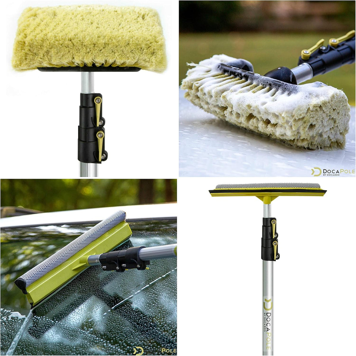 Car Cleaning Kit with Soft Car Wash Brush, Squeegee, Mitt, Microfiber Cleaning Head & Extension Pole H96951