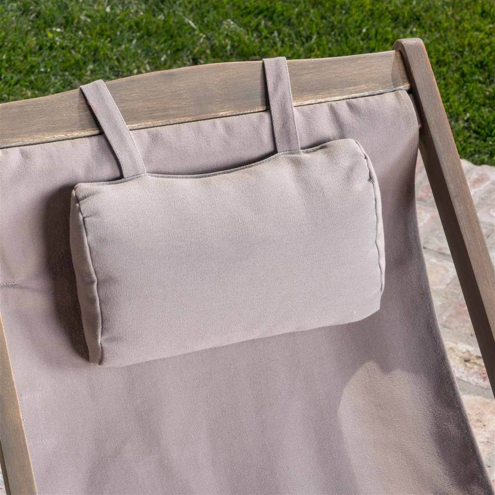 Brown Wood and Canvas Sling Chair Set of 2 Z2168