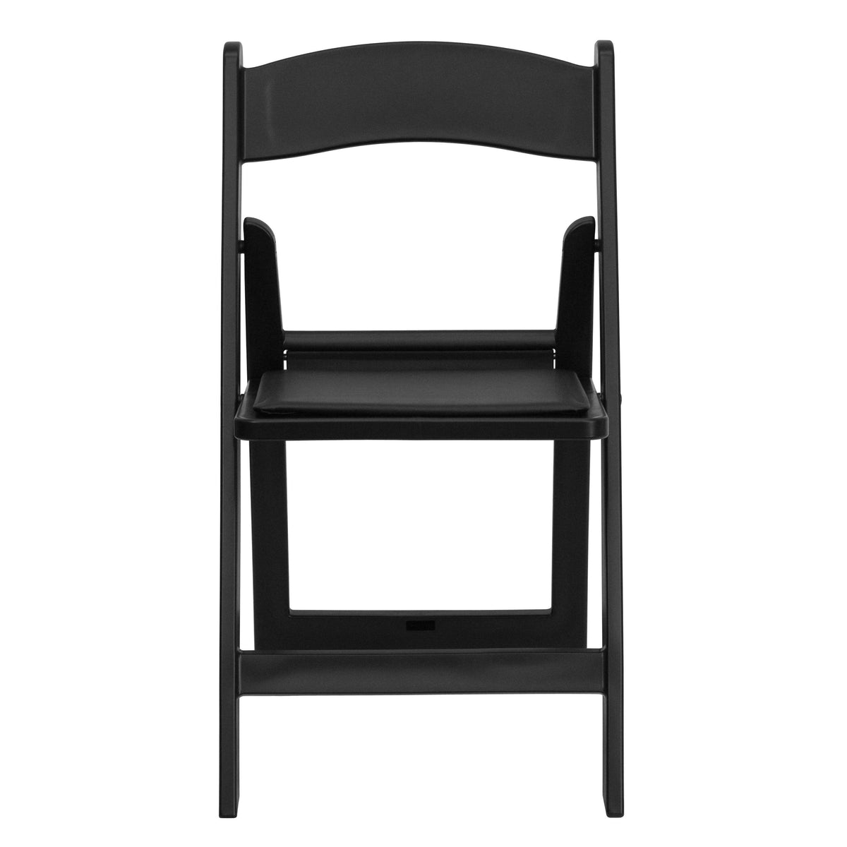 Black Resin Folding Chair with Vinyl Padded Seat Y449