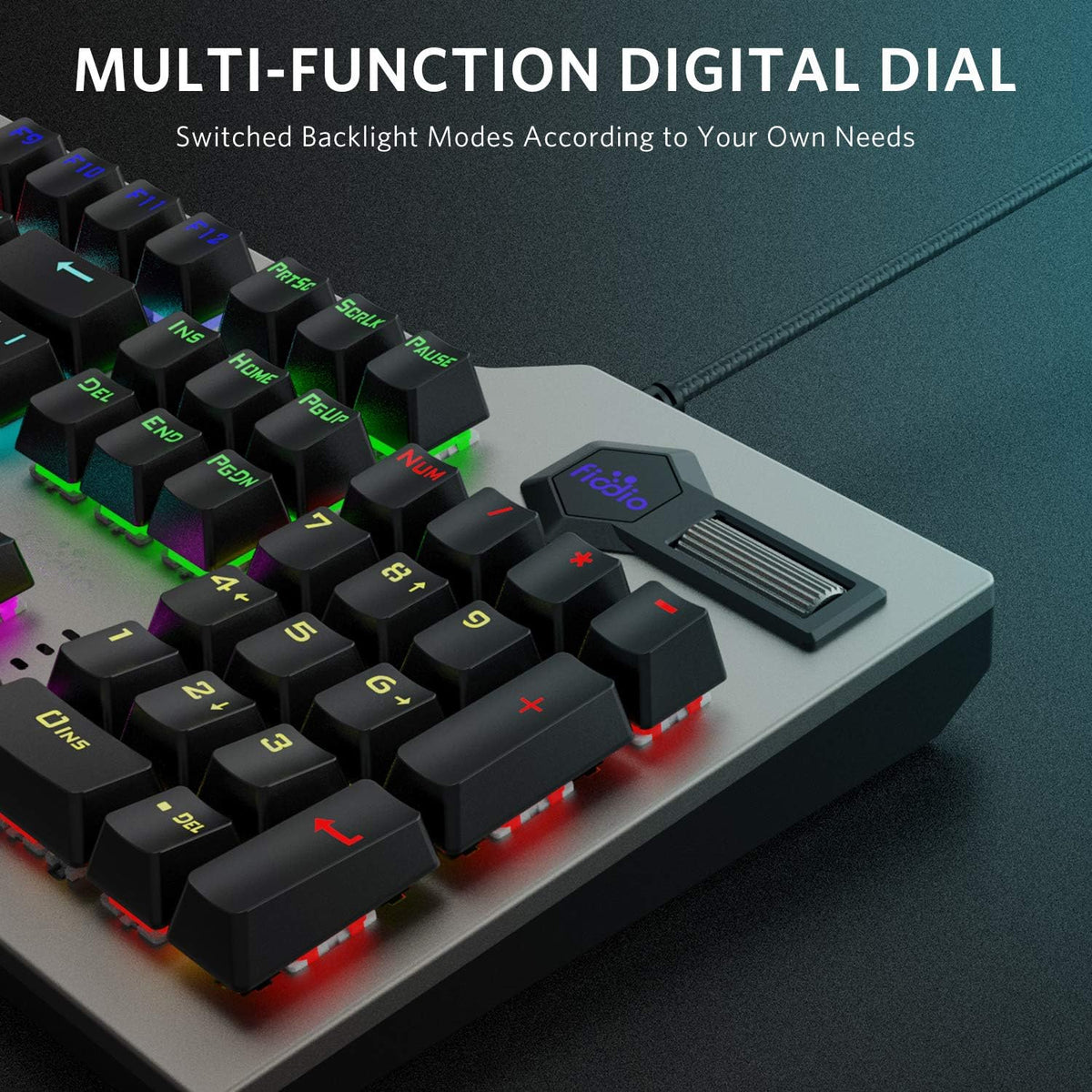 Mechanical Gaming Keyboard Wired RGB Rainbow Backlit with Blue Switches Ergonomic Standard Keyboard Pack of 2 N34484