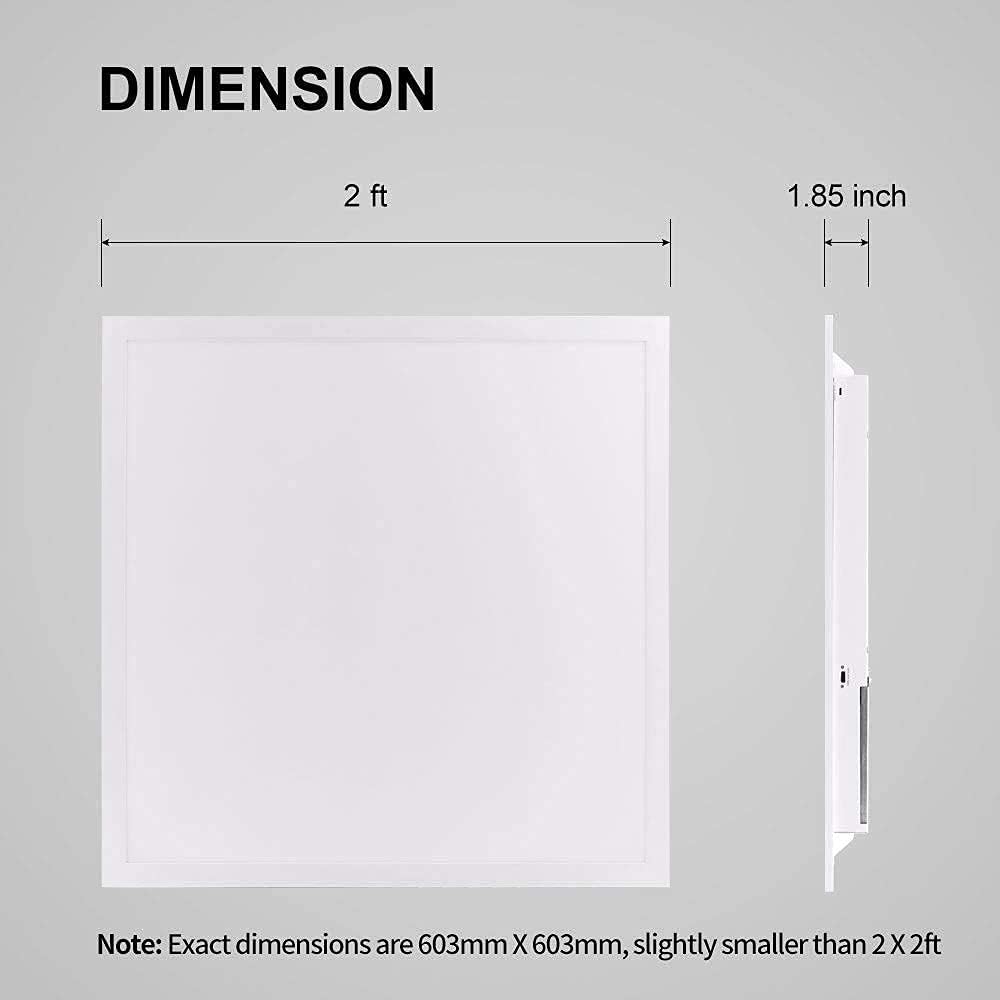 2X2 FT 39W 4000K 4290 LM Back Lit LED Flat Panel Troffer Light Fixture, 4-Pack V93519