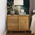Recycled Teak Wood Chest with 1 Door, 4 Drawers I349