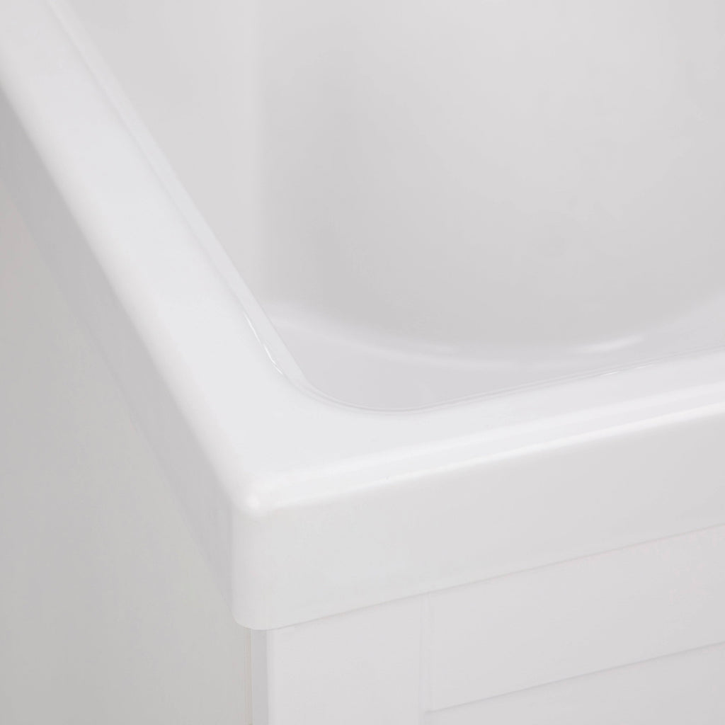 Laundry Cabinet with Pull-Out Faucet and ABS Sink White Y213
