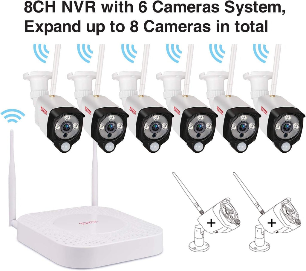 8CH NVR 6PCS 3MP Outdoor Bullet Cameras Security Camera System Q201952