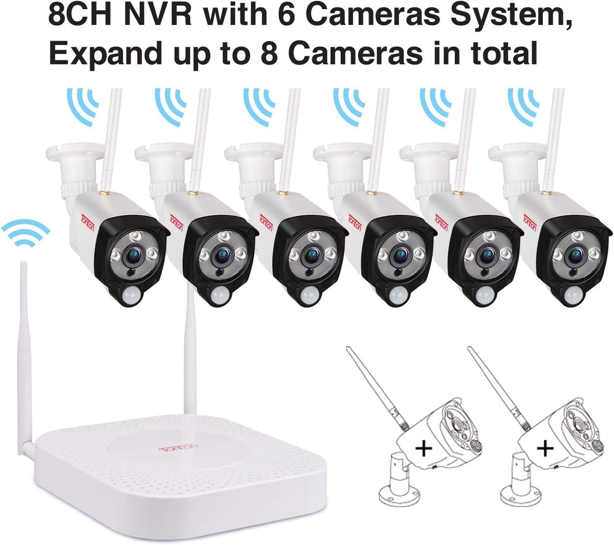 8CH NVR 6PCS 3MP Outdoor Bullet Cameras Security Camera System Q201952