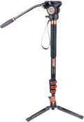 Lightweight Aluminum 71 inch Camera Monopod with Pan Tilt Fluid Head and Tripod Base N1062