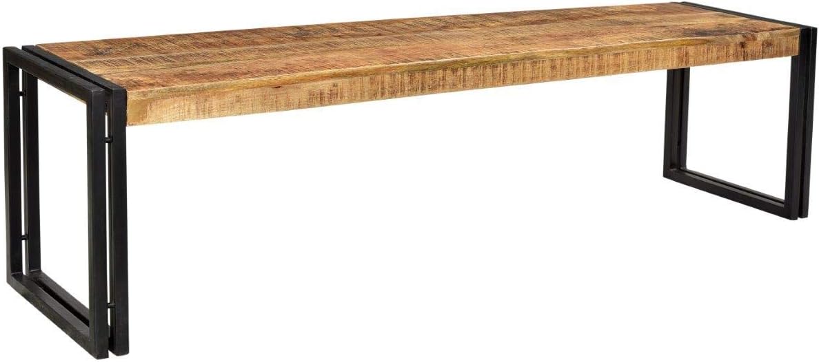 Reclaimed Wood and Metal Bench, 50-Inch H587