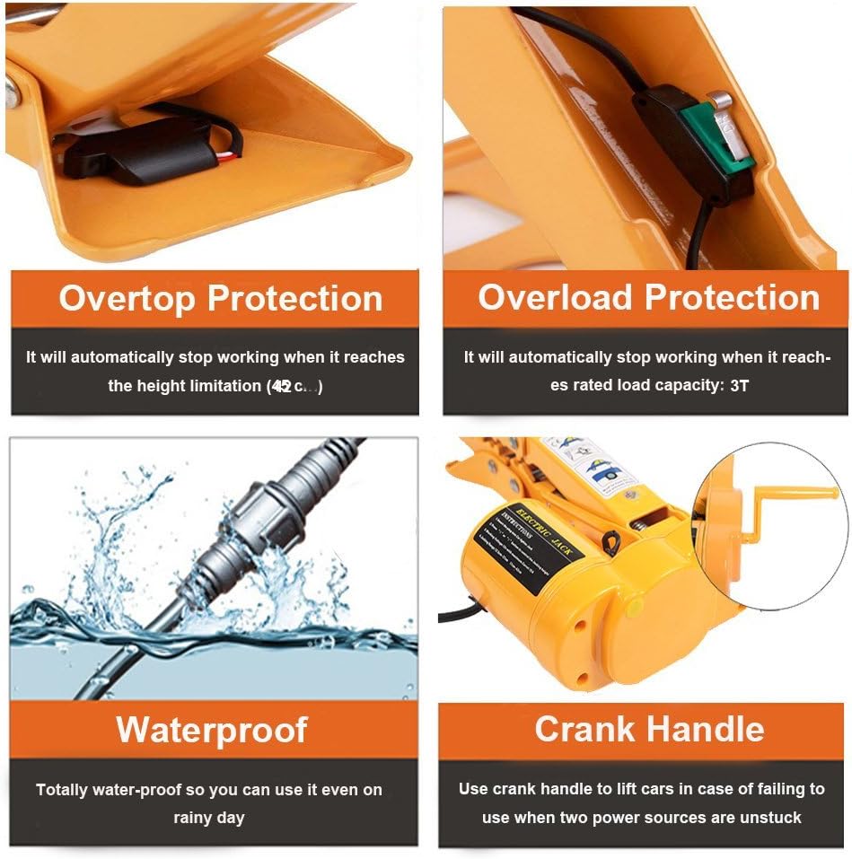 3 Ton 12V Electric Scissor Lift Jack Set with Double Saddles L47520