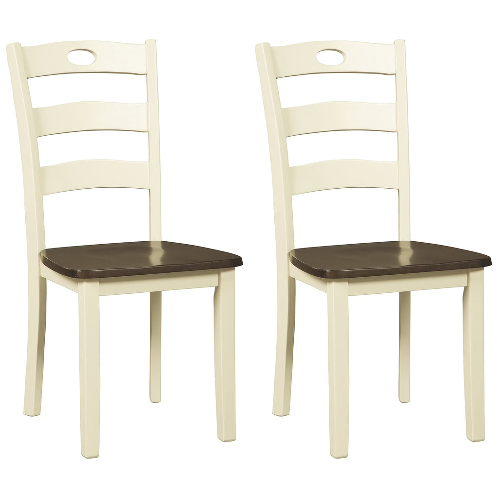 Cream & Brown Ladderback Dining Chair, Set of 2 A255698