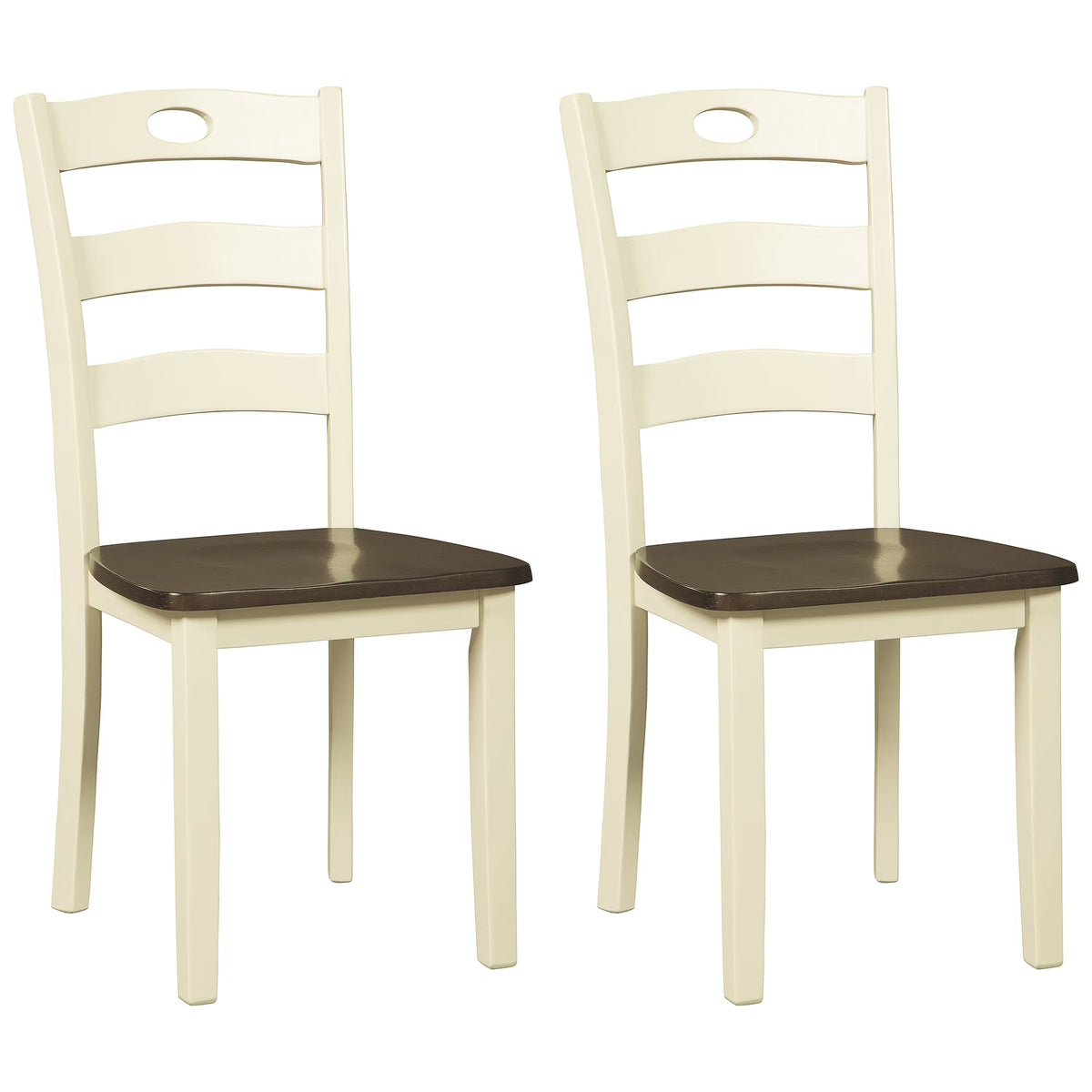 Cream & Brown Ladderback Dining Chair, Set of 2 A255698