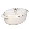 Enameled Cast Iron Oval Dutch Oven 7-Quart Oyster White F84545