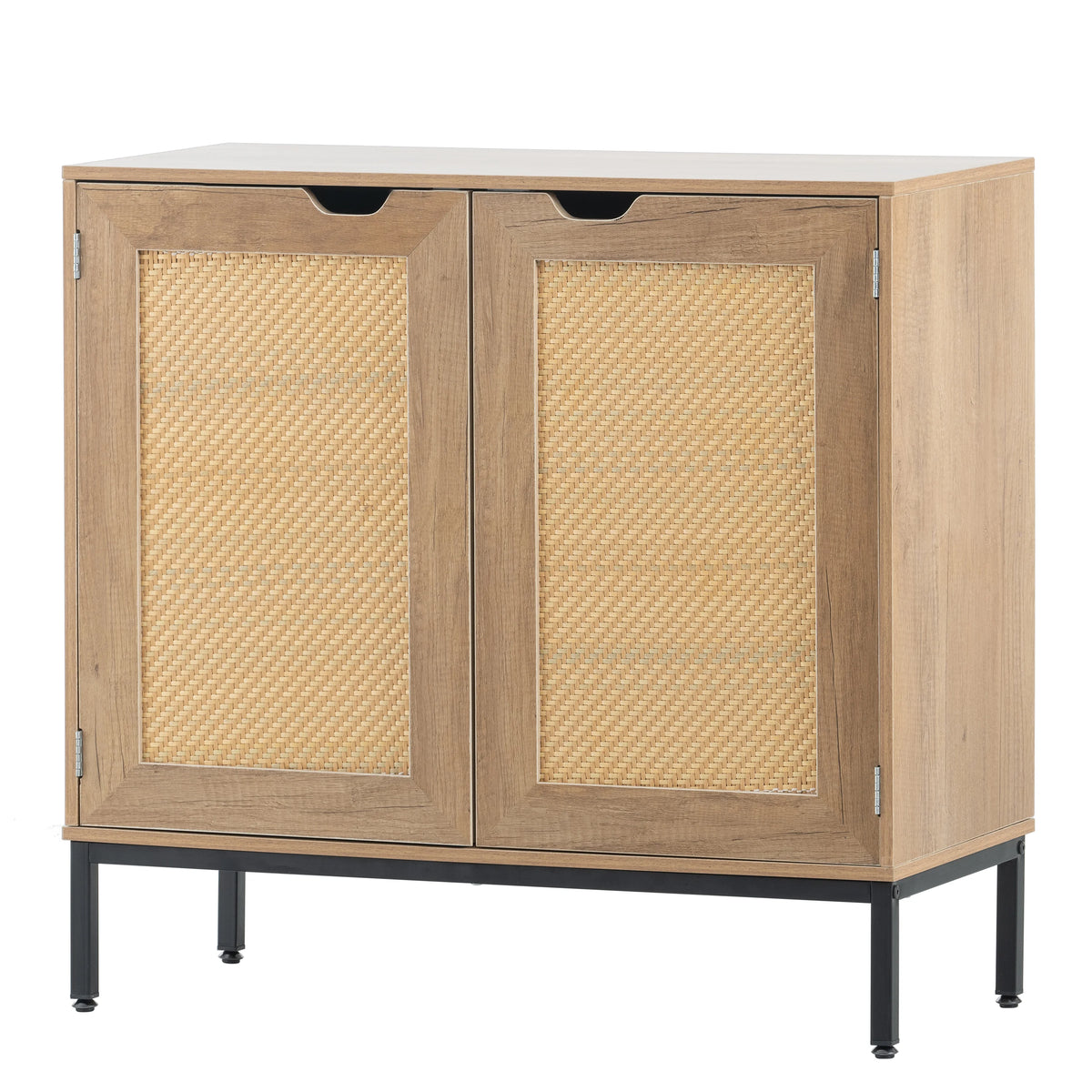 Rustic 2 Rattan Doors Storage Cabinet M8379