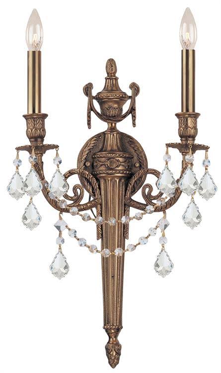 Cast Brass Wall Mount 2 Light Sconce Q8509