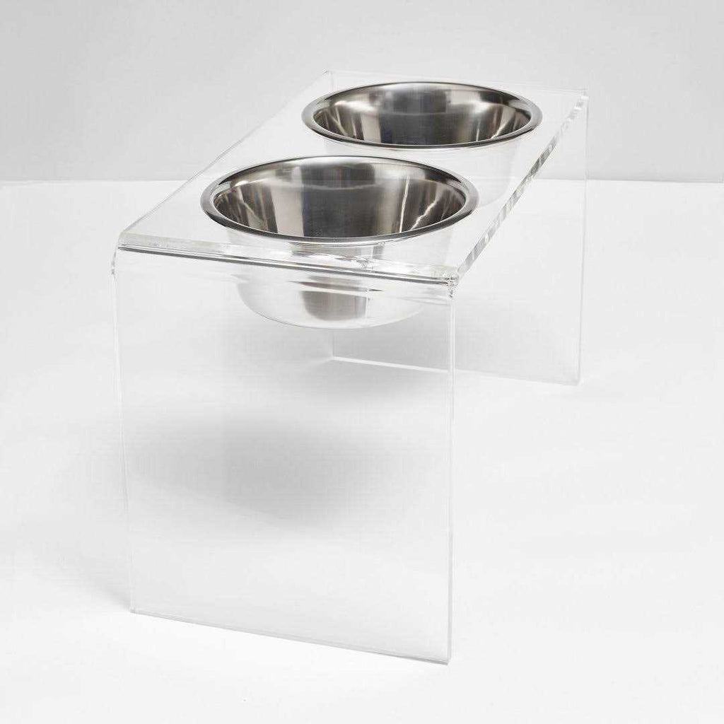 Clear Double Bowl Pet Feeder E38389