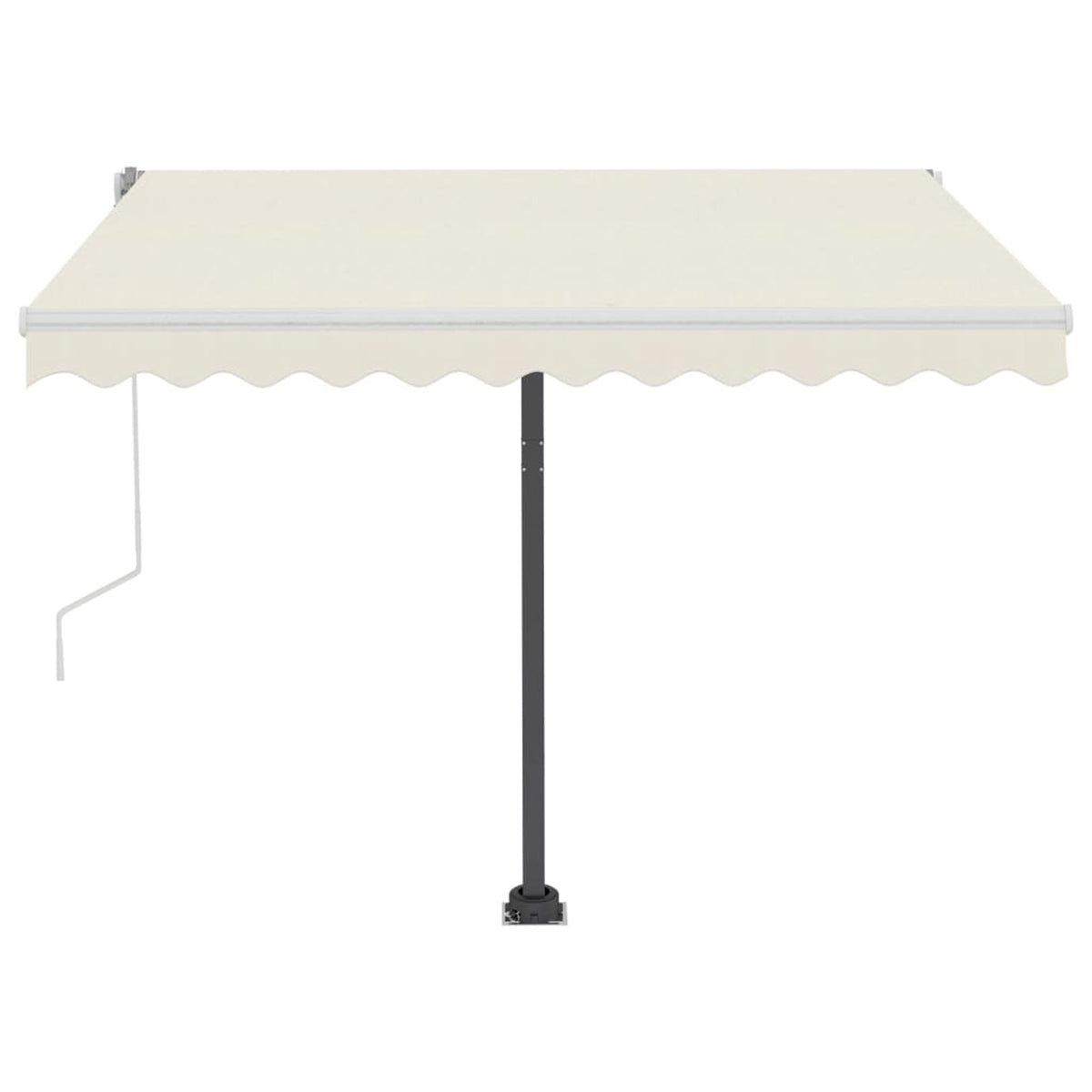 Manual Retractable Awning with LED Outdoor Canopy Sunshade Shelter Cream 118.1 x 98.4 Inches B646