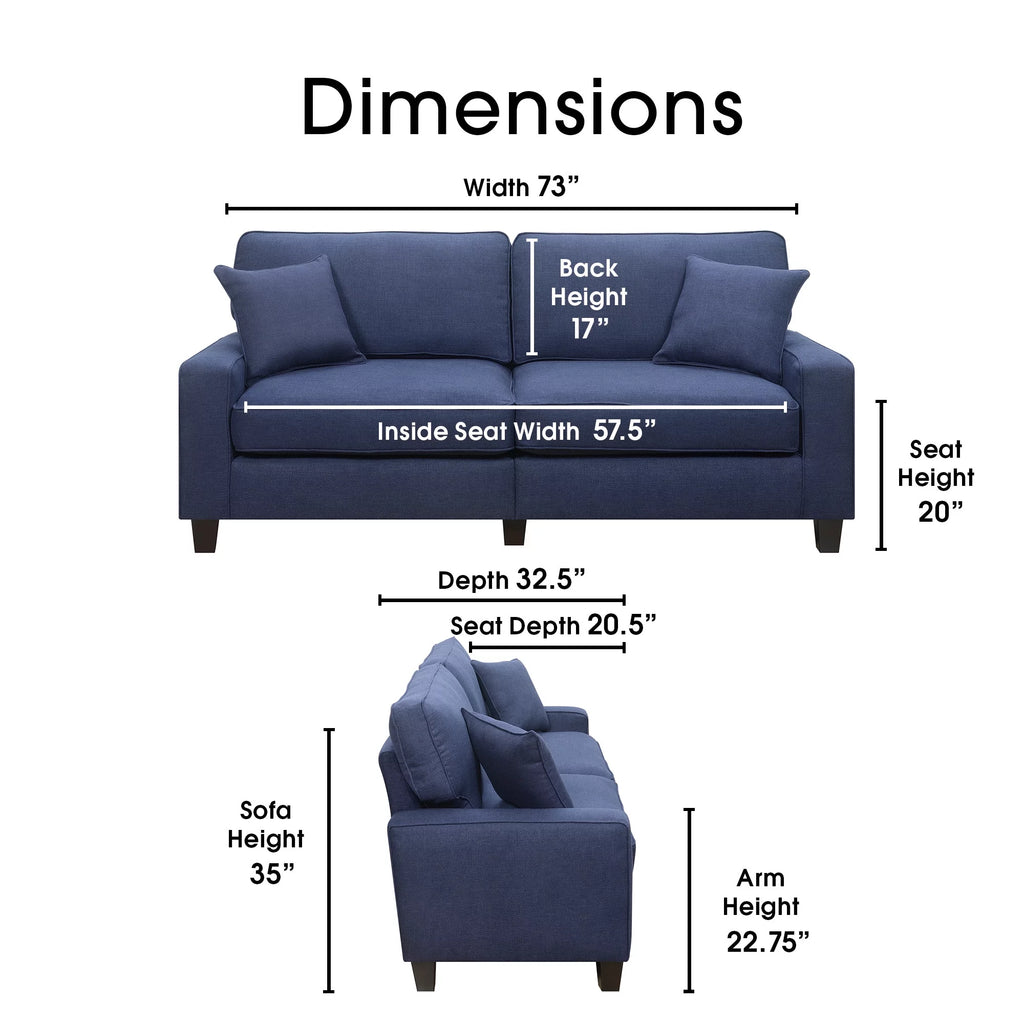 Navy Blue Fabric Sofa F995203
