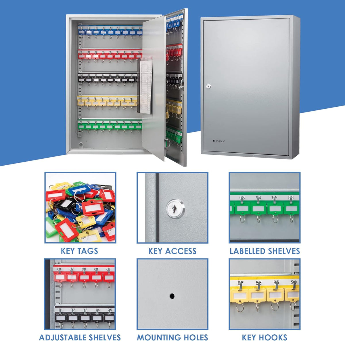 Key Cabinet Lock Box Grey J401501