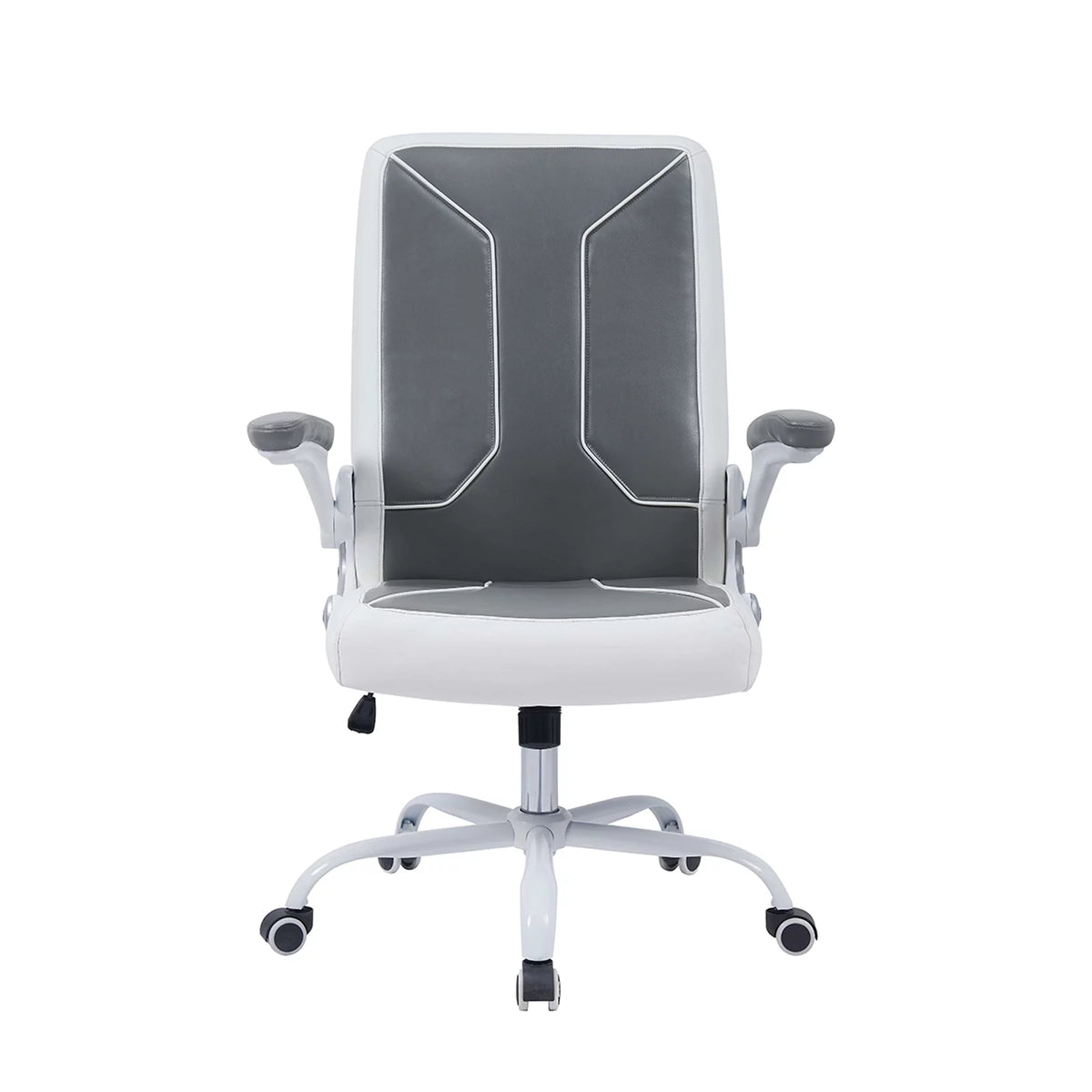 Grey/White Adjustable Height Office Desk Chair with Armrest L950