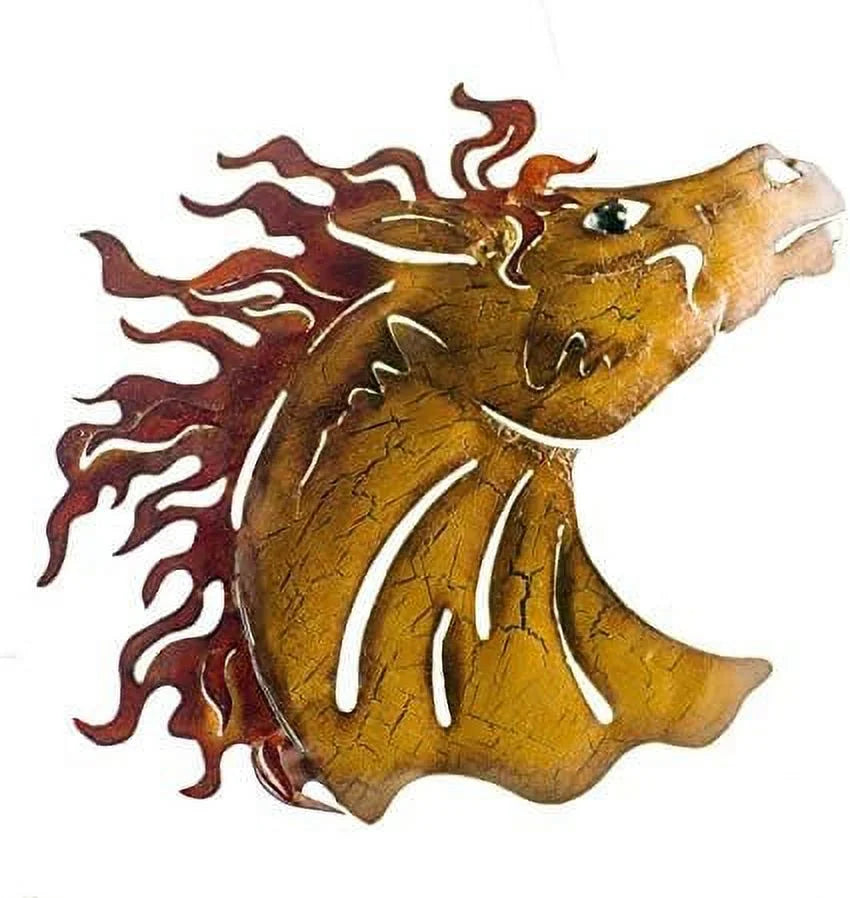 Metal Wall Art Horse Head Crackle M847
