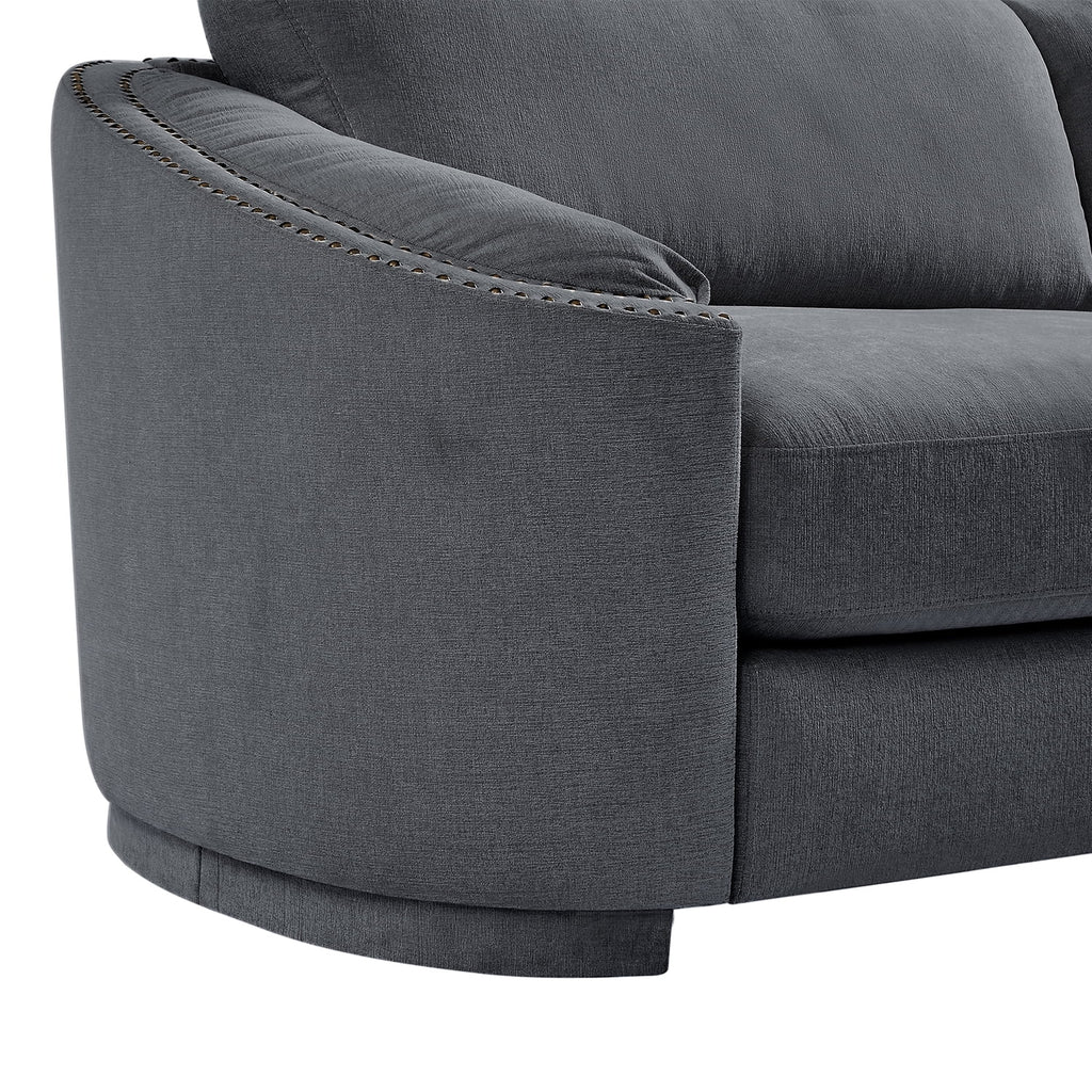 Gray 2 Seat Upholstery Loveseat Sofa Y718863