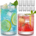 Vintage Hobnail Drinking Glasses Set of 8, 12 oz Highball & 10 oz Cocktail Glasses E777526