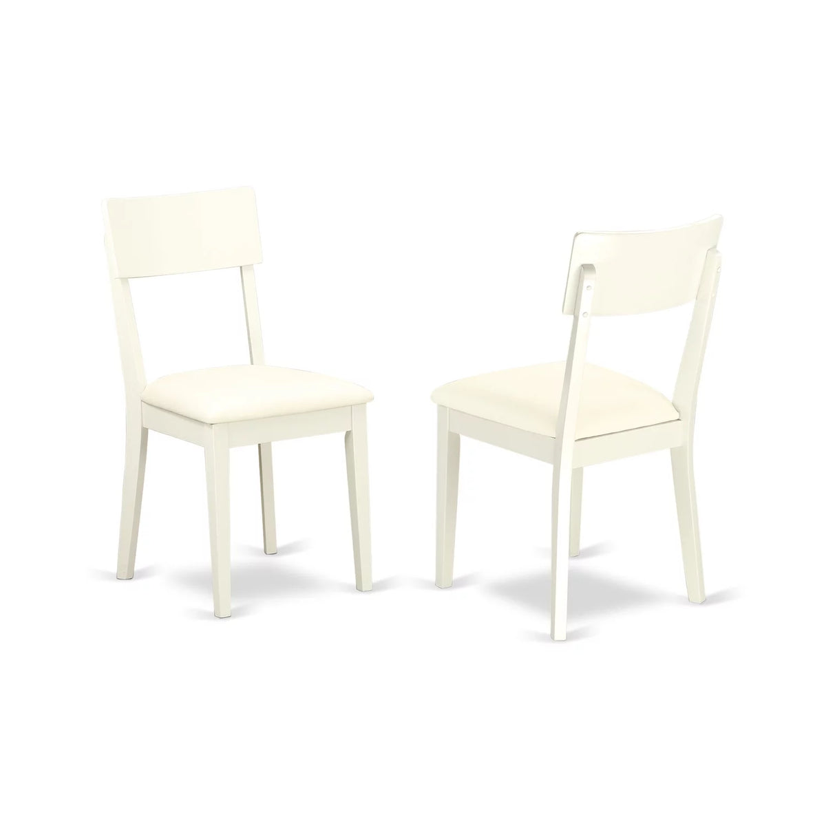 White Wood Slat Back Dining Chair Set of 2 K256