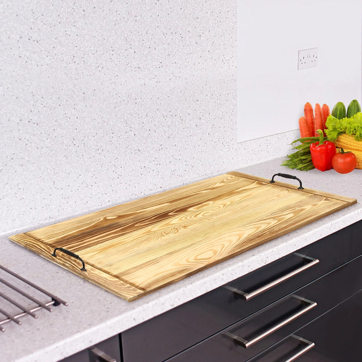 Pine Wood Noodle Board Stove Cover K854