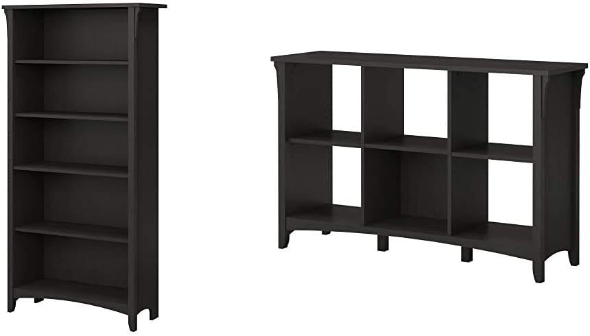 5 Shelf Bookcase in Antique White E2434