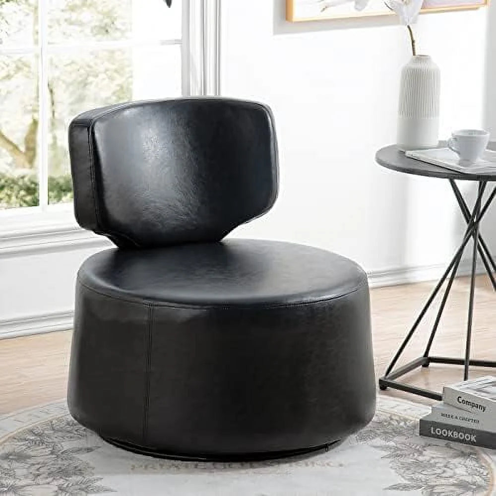 Black Faux Leather Swivel Chair G8834