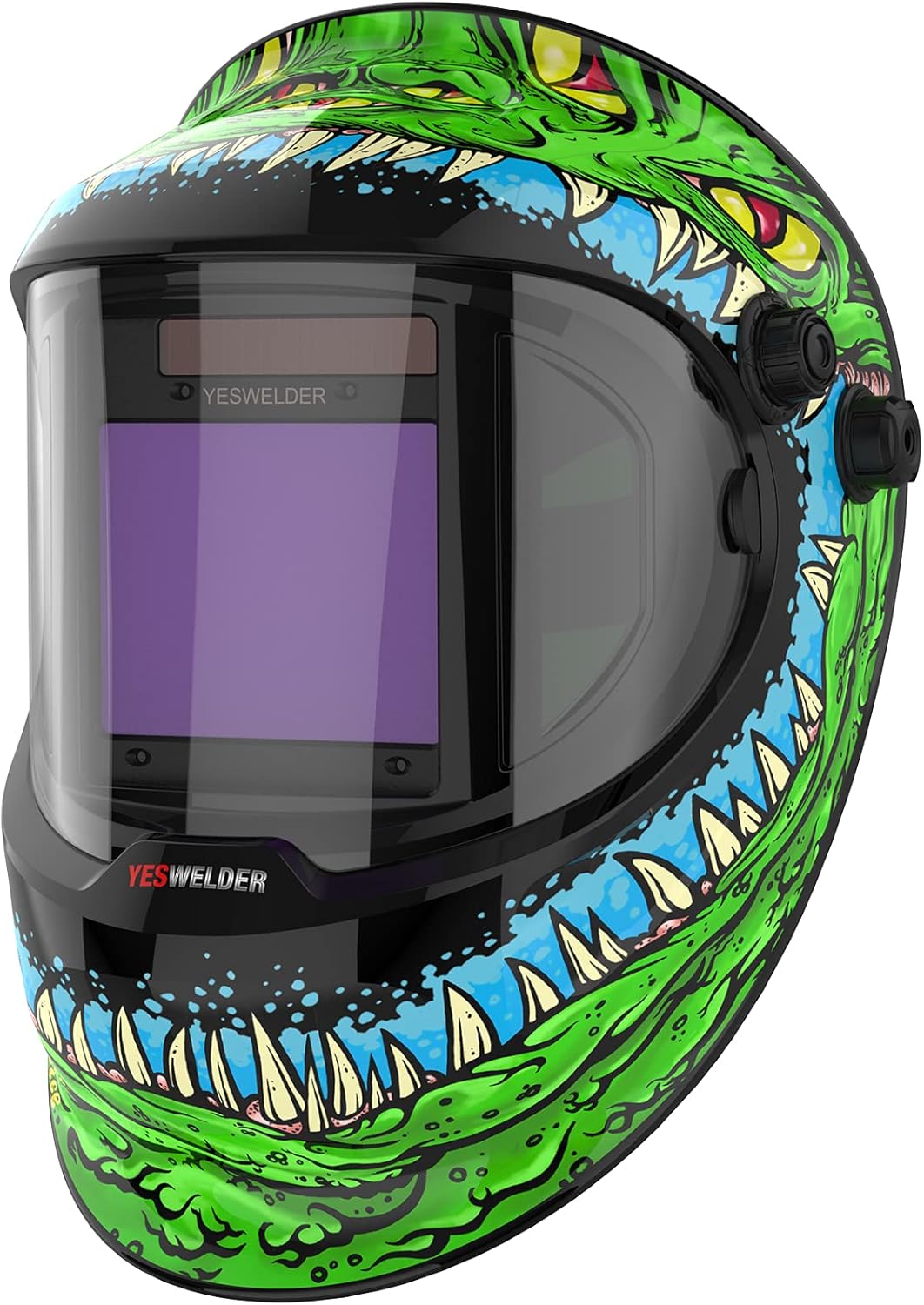 Large Viewing True Color Solar Powered Auto Darkening Welding Helmet with Side View, 4 Arc Sensor Wide Shade 4/5-9/9-13 Welder Mask K98457