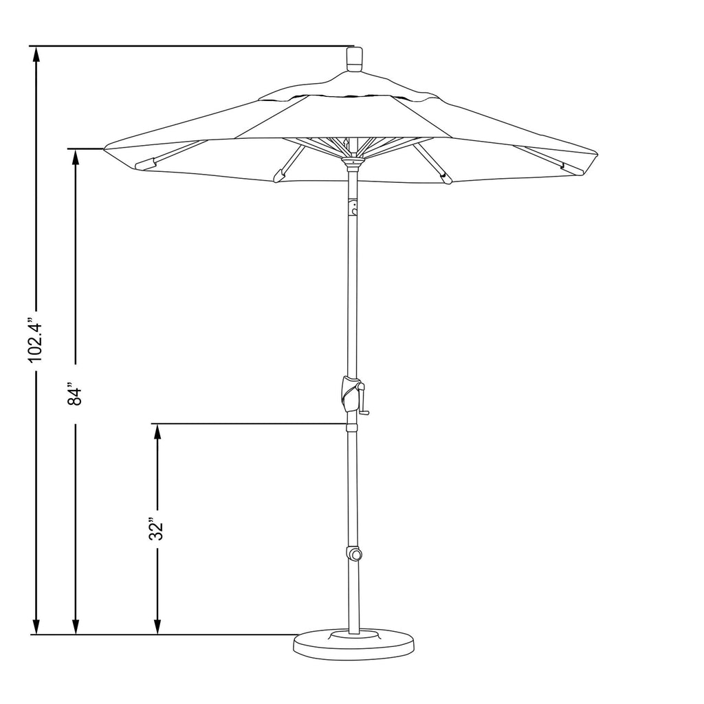 7.5 ft. Matte White Aluminum Patio Umbrella Q142