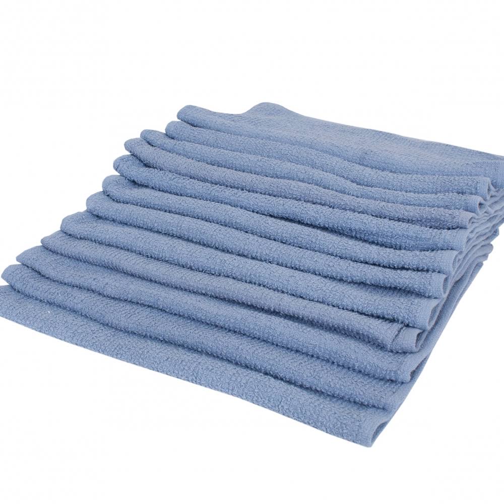 Blue Cotton Ribbed Terry Bar Mop Towel Y407