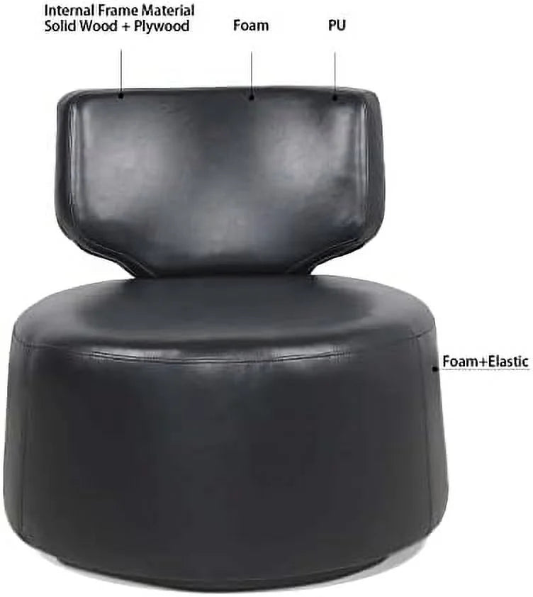 Black Faux Leather Swivel Chair G8834