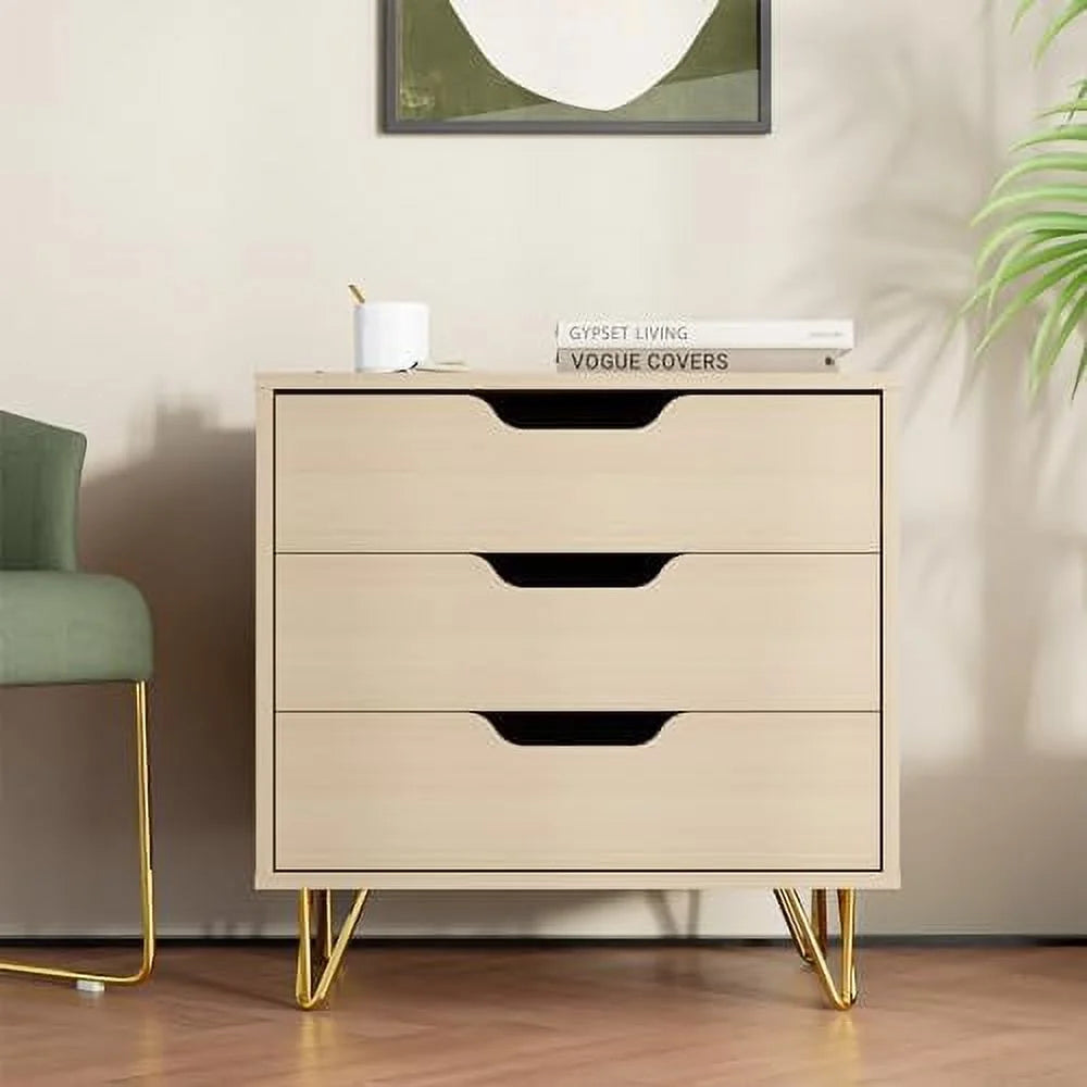 Black 3 Drawer Dresser W7851