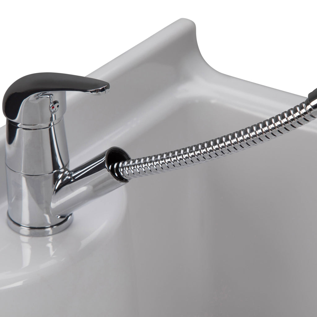 Laundry Cabinet with Pull-Out Faucet and ABS Sink White Y213