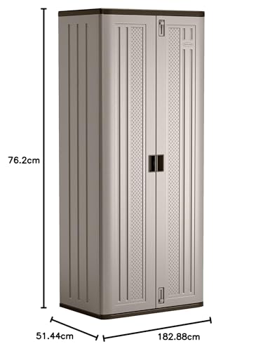 Plastic Tall Storage Cabinet with Doors and Shelves F2615